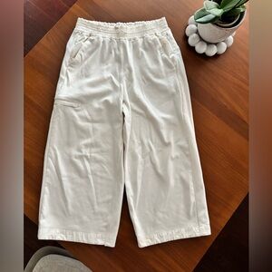 Athleta Cream Elastic Waist Pants